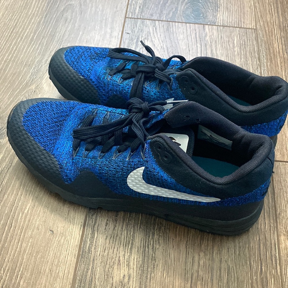 Blue and black Nike air max sneakers